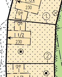 Illustration över tomtområde 19 2 stadsplan