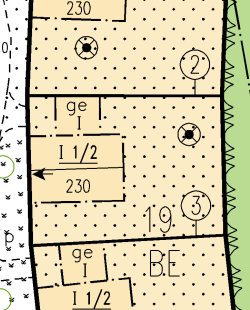 Illustration över tomtområde 19 3 stadsplan