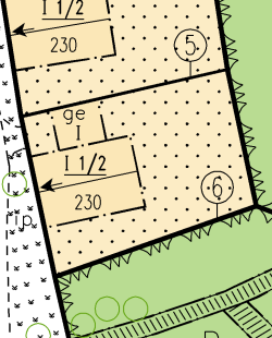 Illustration över tomtområde 19 6 stadsplan