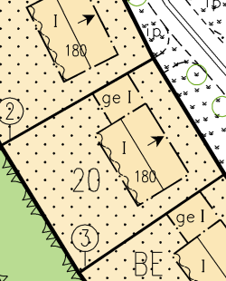 Illustration över tomtområde 20 3 stadsplan