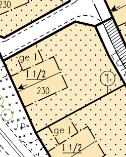 Illustration över tomtområde 23 1 stadsplan