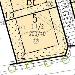 Illustration över tomtområde 5 12 stadsplan