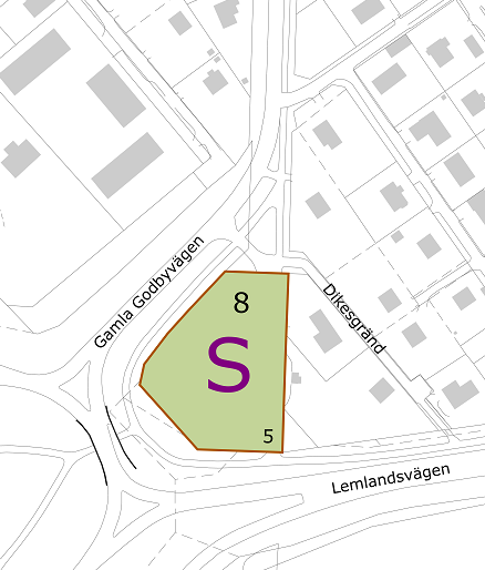 Illustration över tomtområde strandnäs