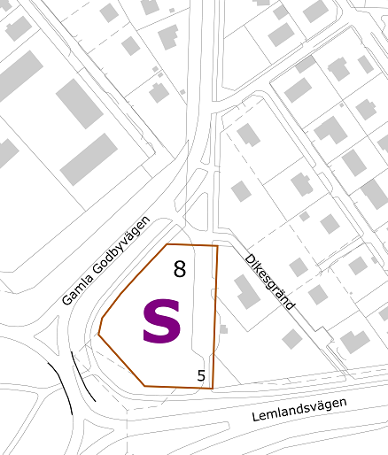 Illustration över tomtområde strandnäs