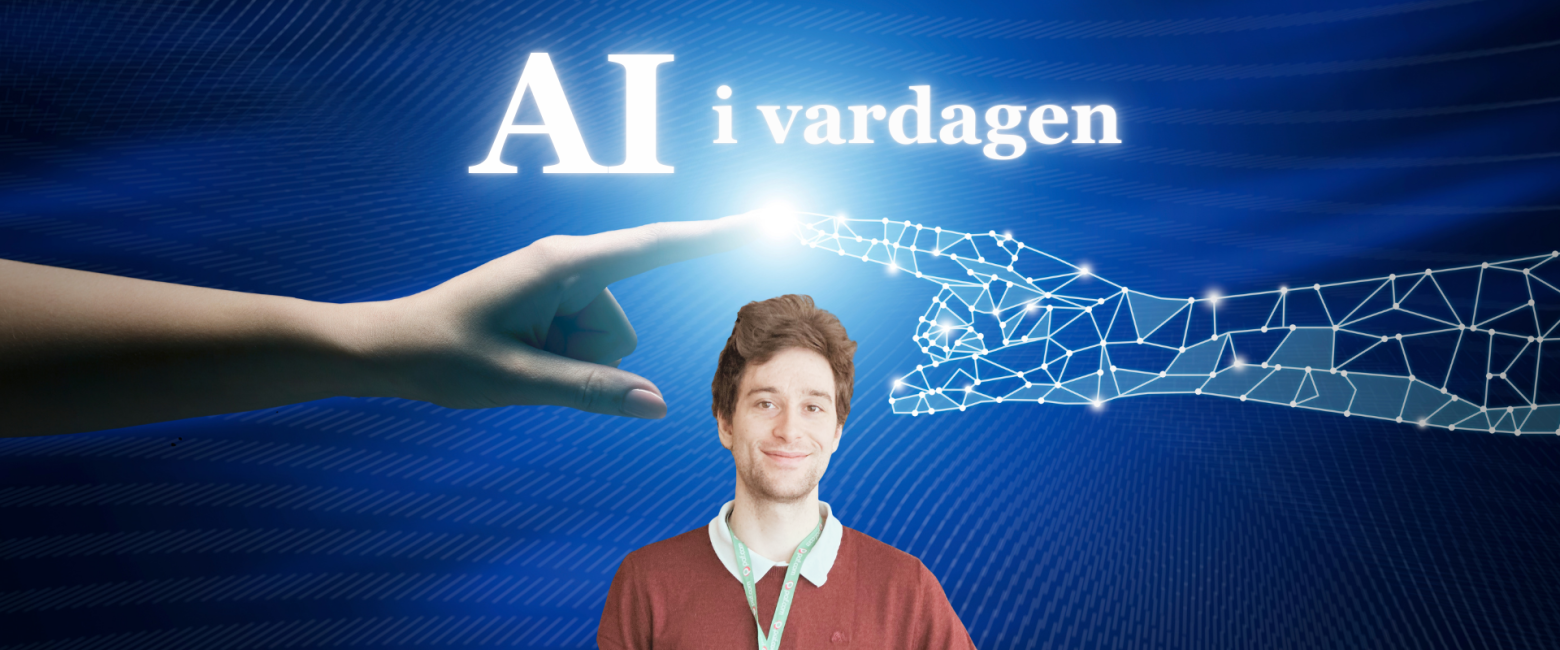 Bild som visar workshopens titel AI i vardagen med föreläsaren Kim Gripenberg
