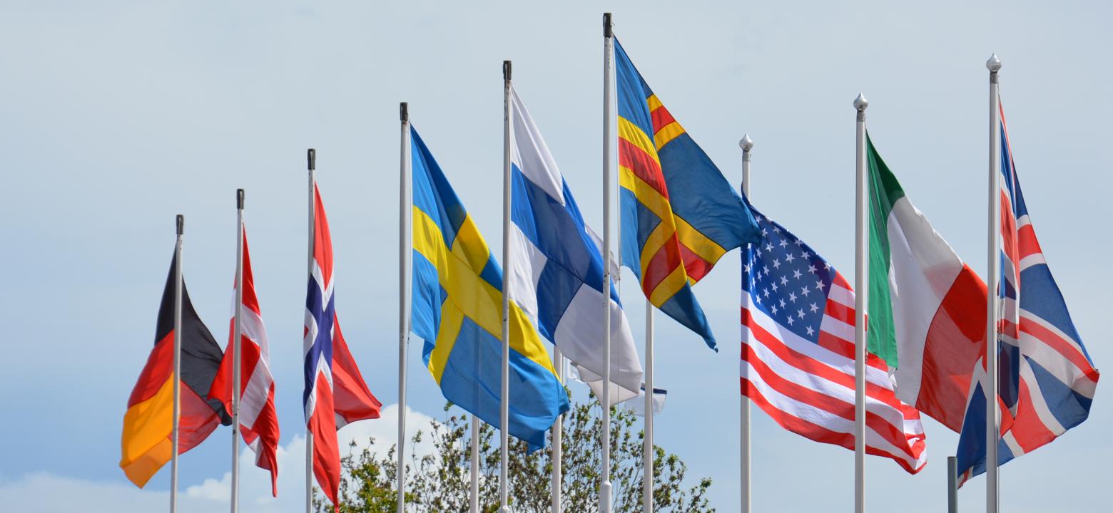 Flaggor från Europa, USA och UK