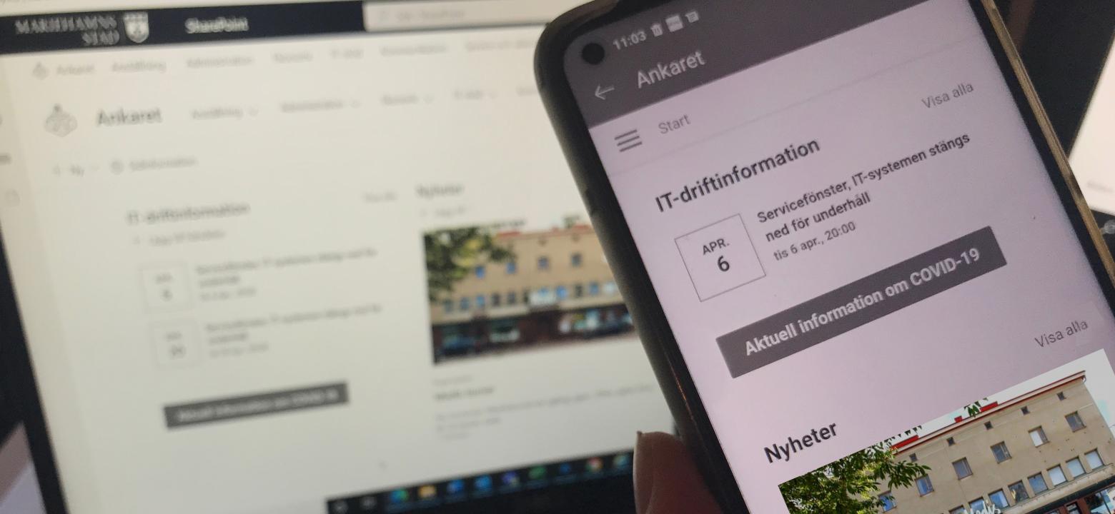 Ankaret i mobil och på dator