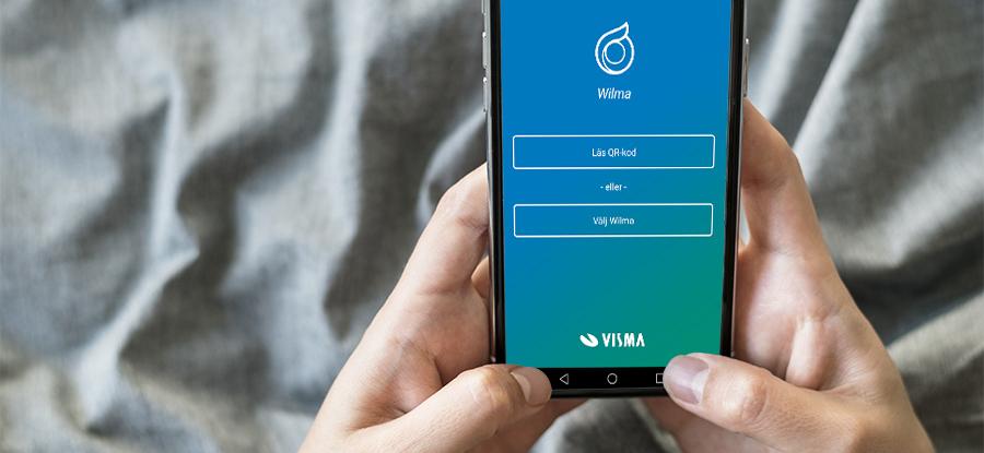 Aktivera din Wilma mobilapp med QR-kod eller genom att välja stadens Wilma