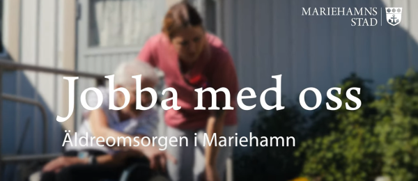 Skärmklipp från videon "Jobba med oss - Äldreomsorgen i Mariehamn".
